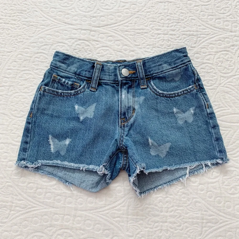 Old Navy Girls' Butterfly Print‎ Cut-Off Denim Shorts
